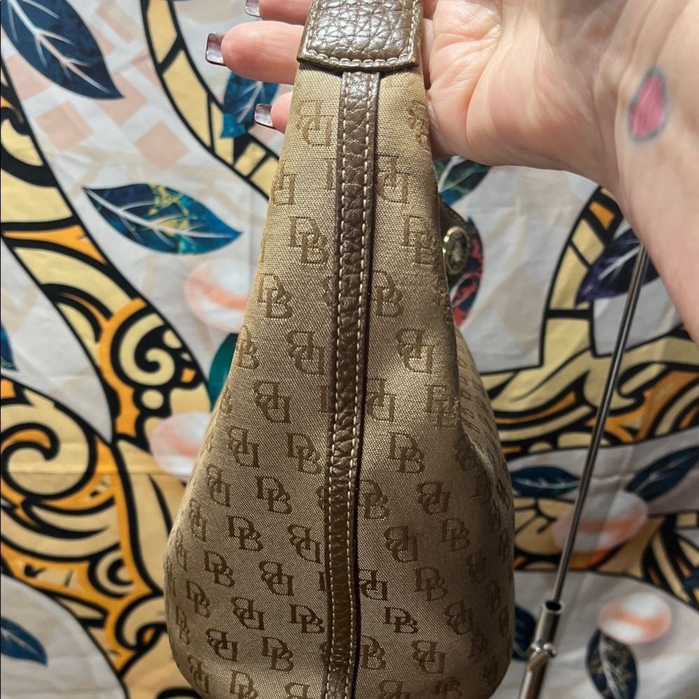Dooney & Bourke Tan Mini Monogram Hobo Bag - Picture 4 of 14